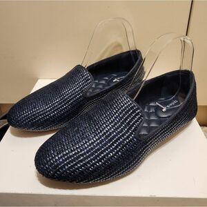 Birdies "The Starling" Blue Woven Raffia Quilted Insole Loafers Sz.8.5 Ret.$160